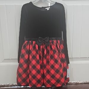 Cat & Jack Black and Red Checkered Kids Dress